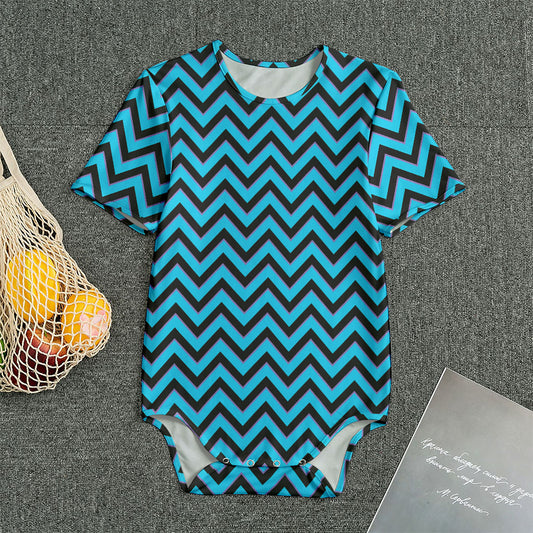 Black Blue And Purple Chevron Print Men's Bodysuit