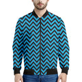 Black Blue And Purple Chevron Print Men's Bomber Jacket