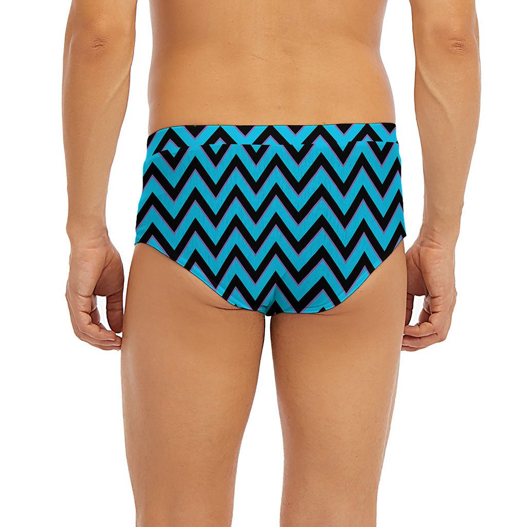 Black Blue And Purple Chevron Print Men's Briefs