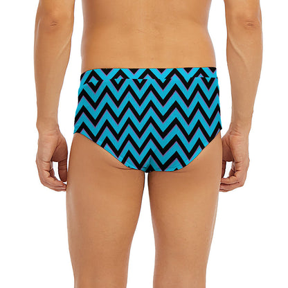 Black Blue And Purple Chevron Print Men's Briefs
