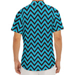 Black Blue And Purple Chevron Print Men's Deep V-Neck Shirt