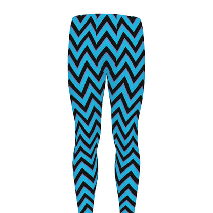 Black Blue And Purple Chevron Print Men's leggings