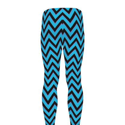 Black Blue And Purple Chevron Print Men's leggings