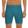 Black Blue And Purple Chevron Print Men's Long Boxer Briefs