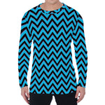 Black Blue And Purple Chevron Print Men's Long Sleeve T-Shirt