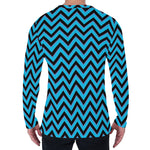 Black Blue And Purple Chevron Print Men's Long Sleeve T-Shirt