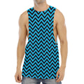 Black Blue And Purple Chevron Print Men's Muscle Tank Top