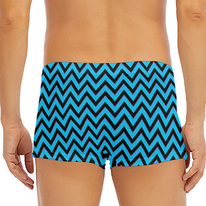 Black Blue And Purple Chevron Print Men's Short Boxer Briefs