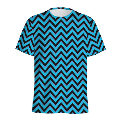 Black Blue And Purple Chevron Print Men's Sports T-Shirt