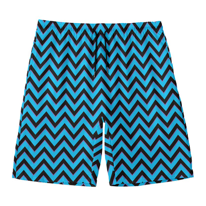 Black Blue And Purple Chevron Print Men's Swim Trunks