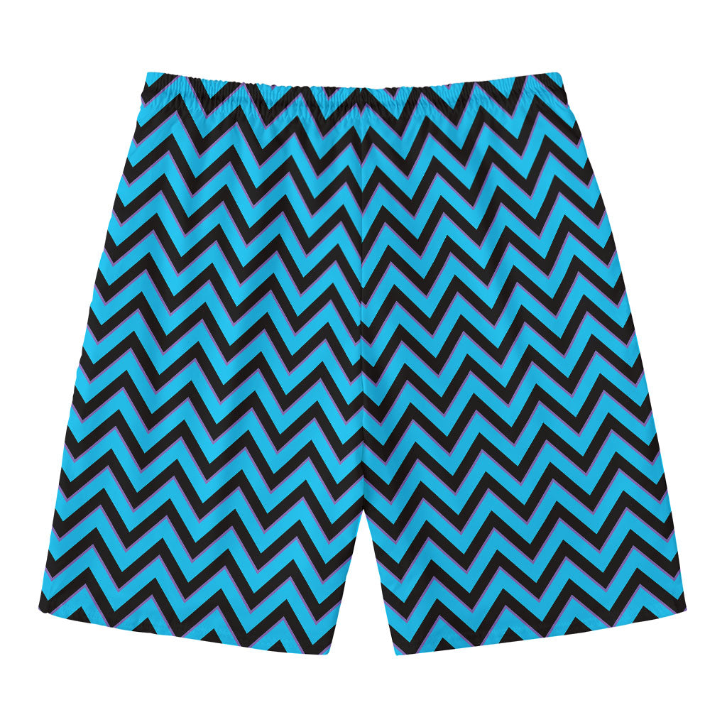 Black Blue And Purple Chevron Print Men's Swim Trunks