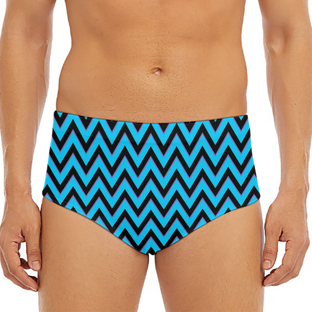 Black Blue And Purple Chevron Print Men's Triangle Swim Briefs