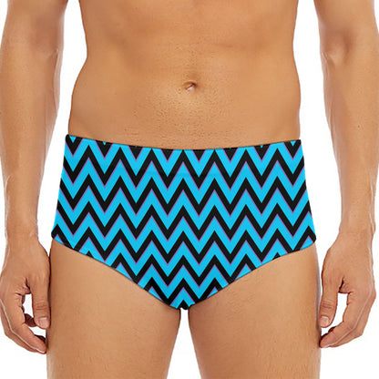 Black Blue And Purple Chevron Print Men's Triangle Swim Briefs