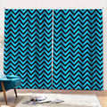 Black Blue And Purple Chevron Print Pencil Pleat Curtains