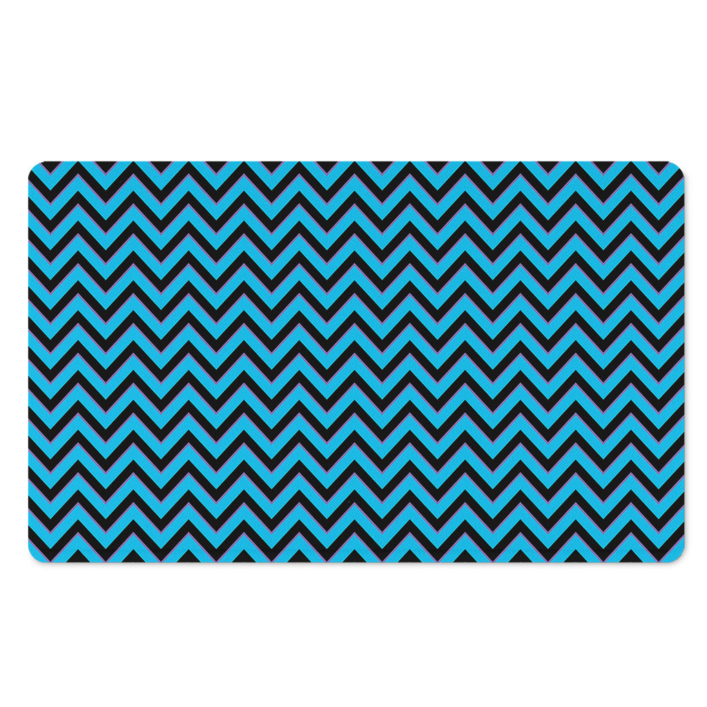 Black Blue And Purple Chevron Print Polyester Doormat