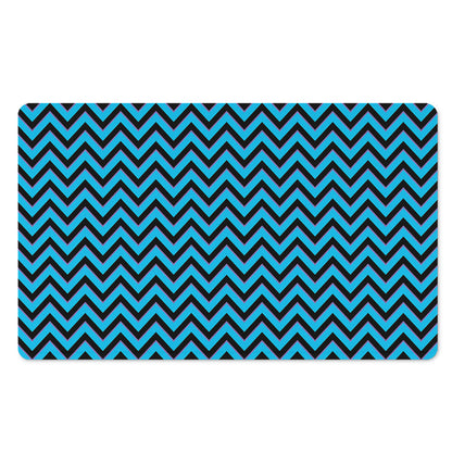 Black Blue And Purple Chevron Print Polyester Doormat