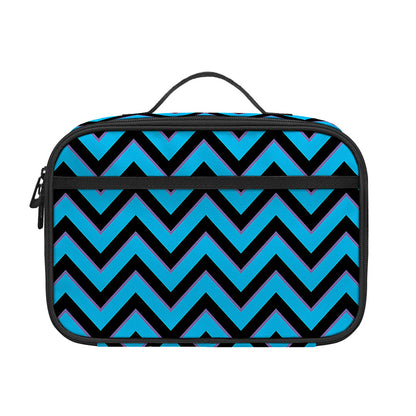 Black Blue And Purple Chevron Print Portable Lunch Bag