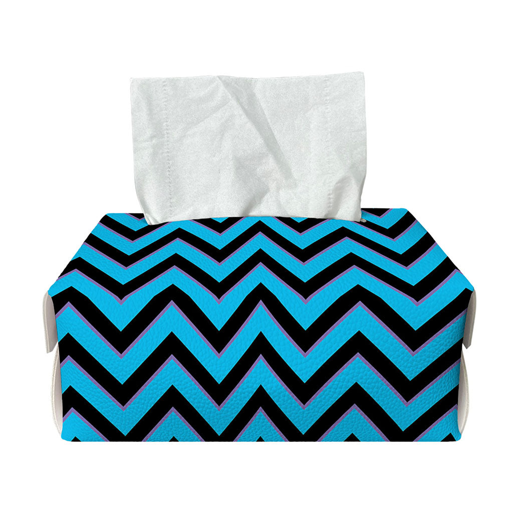Black Blue And Purple Chevron Print Rectangle Tissue Box Cover