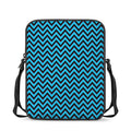 Black Blue And Purple Chevron Print Rectangular Crossbody Bag