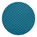 Black Blue And Purple Chevron Print Round Blanket