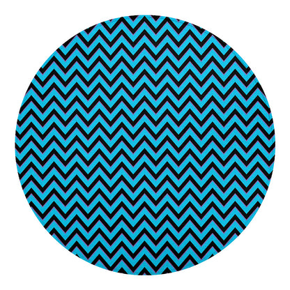Black Blue And Purple Chevron Print Round Blanket