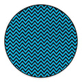 Black Blue And Purple Chevron Print Round Floor Mat