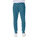 Black Blue And Purple Chevron Print Scuba Joggers