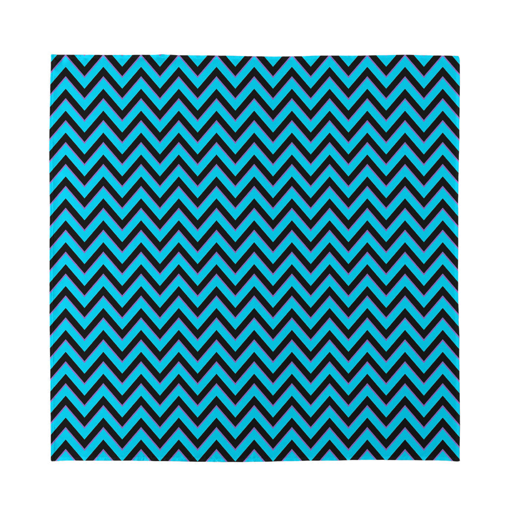 Black Blue And Purple Chevron Print Silk Bandana
