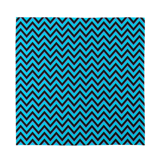 Black Blue And Purple Chevron Print Silk Bandana