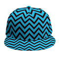 Black Blue And Purple Chevron Print Snapback Cap
