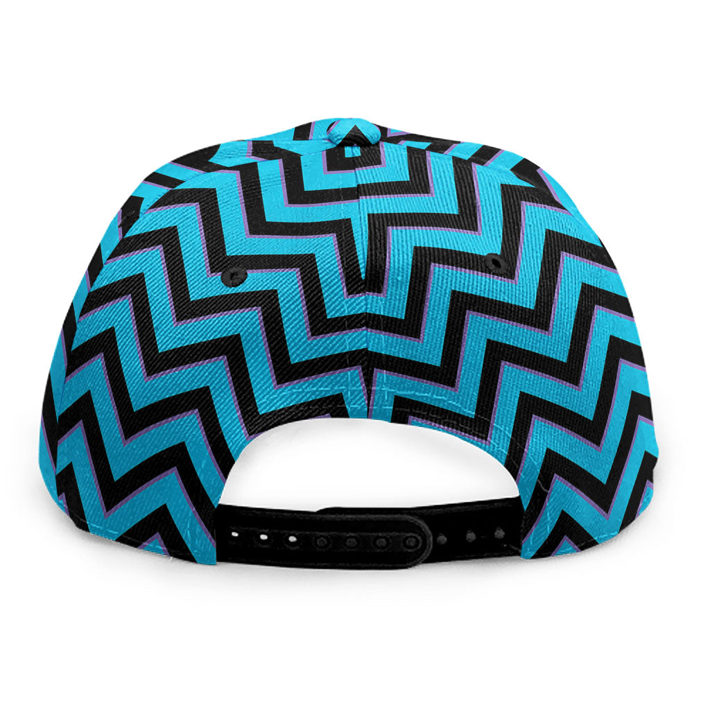 Black Blue And Purple Chevron Print Snapback Cap