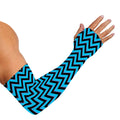 Black Blue And Purple Chevron Print Sun Protection Arm Sleeves