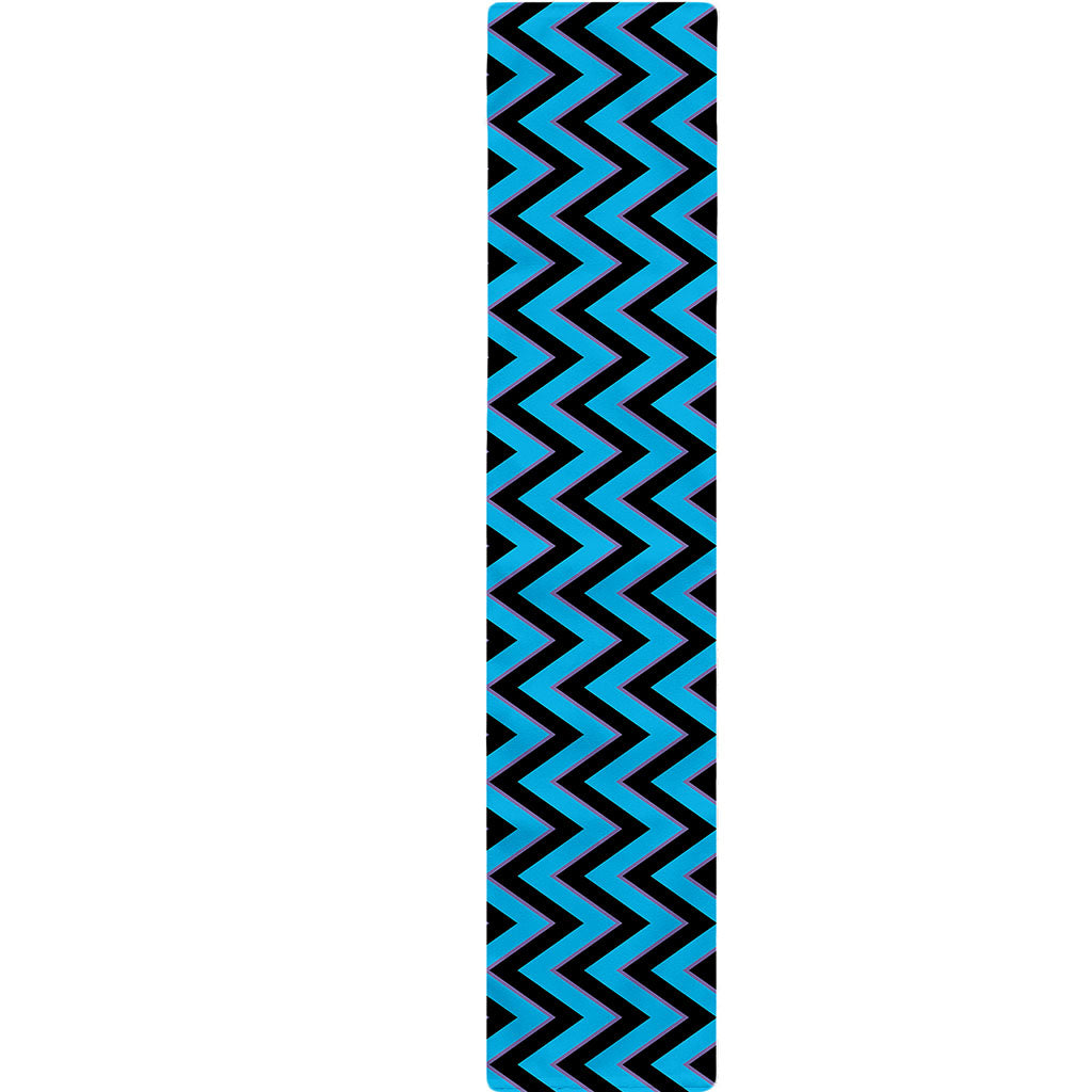 Black Blue And Purple Chevron Print Table Runner