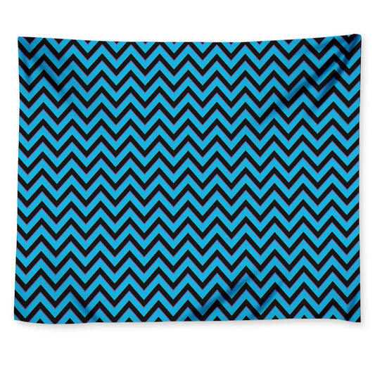 Black Blue And Purple Chevron Print Tapestry