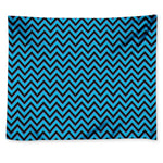 Black Blue And Purple Chevron Print Tapestry