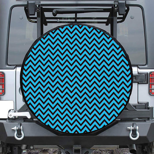 Black Blue And Purple Chevron Print Tire Cover