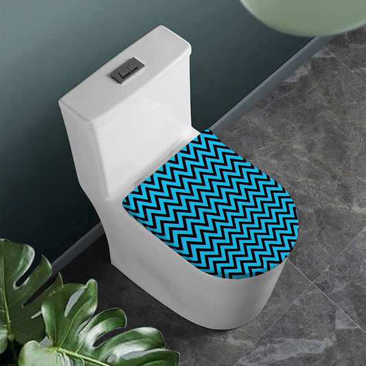 Black Blue And Purple Chevron Print Toilet Lid Cover