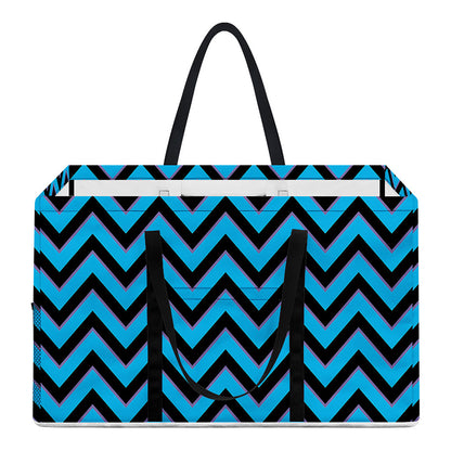 Black Blue And Purple Chevron Print Utility Tote Bag