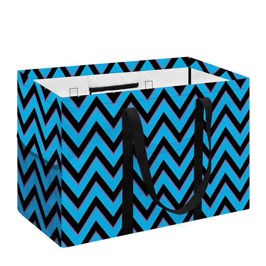 Black Blue And Purple Chevron Print Utility Tote Bag