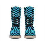 Black Blue And Purple Chevron Print Winter Boots