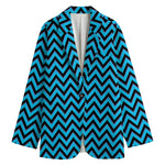 Black Blue And Purple Chevron Print Women's Blazer