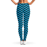 Black Blue And Purple Chevron Print Women's Leggings
