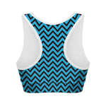 Black Blue And Purple Chevron Print Women's Sports Bra