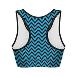 Black Blue And Purple Chevron Print Women's Sports Bra