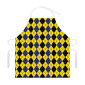 Black Blue And Yellow Argyle Print Adjustable Apron