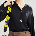 Black Blue And Yellow Argyle Print Bag Strap