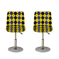 Black Blue And Yellow Argyle Print Bar Stool Covers