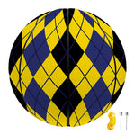 Black Blue And Yellow Argyle Print Basketball