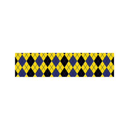 Black Blue And Yellow Argyle Print Bed Runner