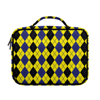 Black Blue And Yellow Argyle Print Briefcase Bible Bag